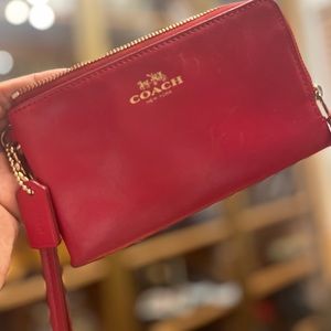 Red Coach wallet/change purse.